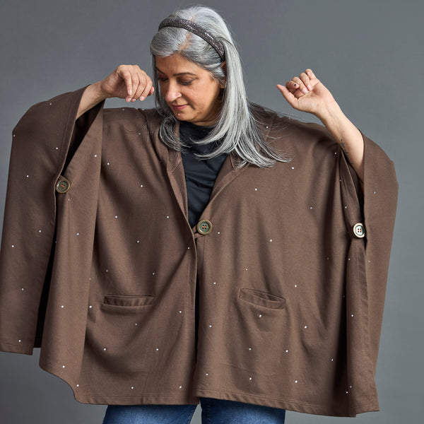 Winter Cape - Coffee Brown Kaftan style (SOLD OUT)