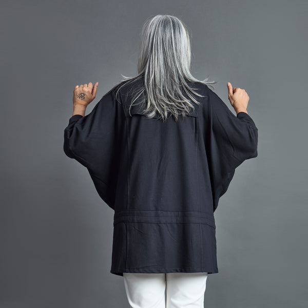 Winter Cape - Black OVERLAP style (LAST PIECES)