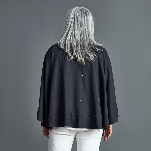 Winter Cape - Black overlap neck with Zipper (LAST PIECES)