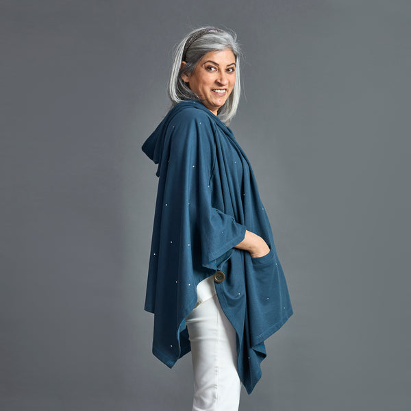 Winter Cape - Teal Blue Kaftan style (SOLD OUT)