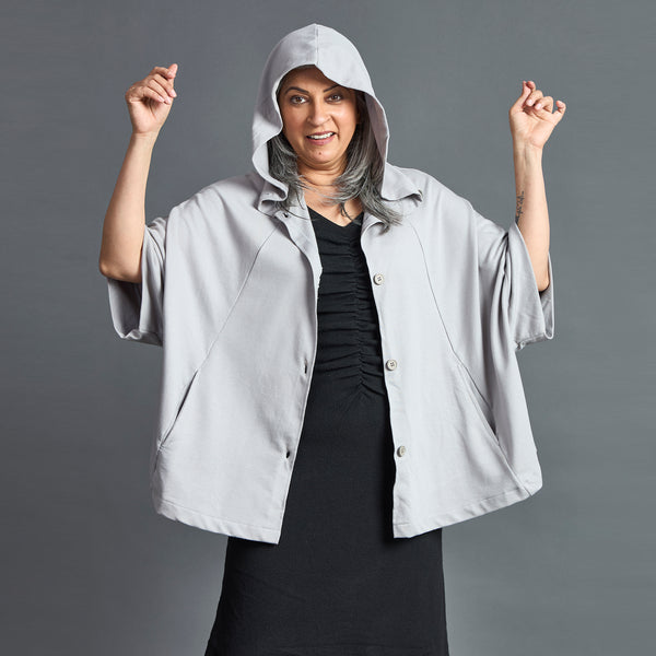 Winter Cape - Grey with Hoodie (LAST PIECE)