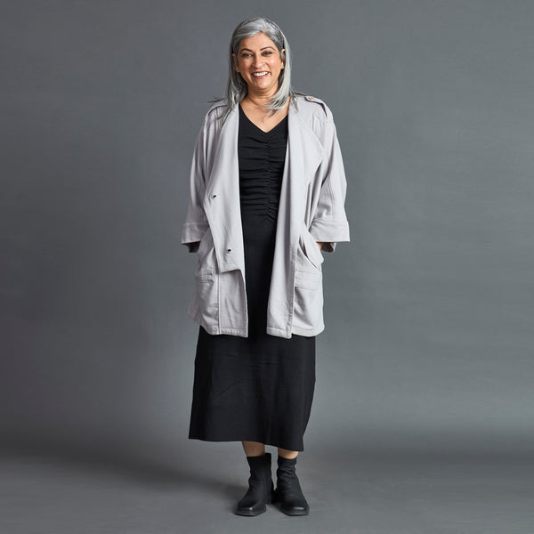 Winter Cape - Grey OVERLAP style (LAST PIECE)