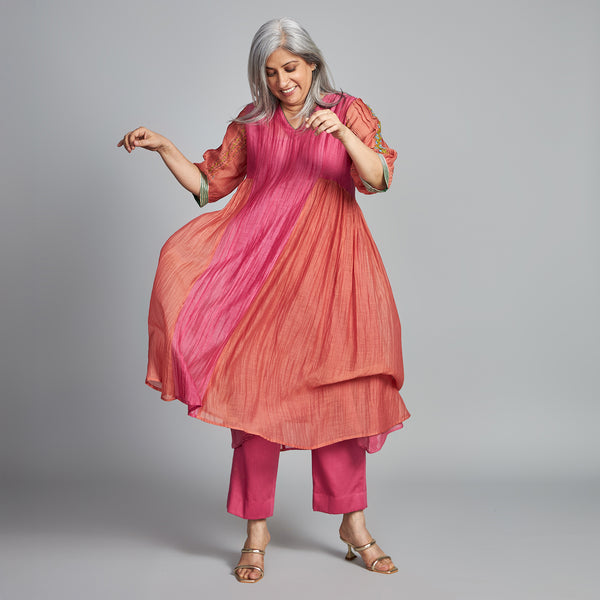 Yamini Tunic Set - Candy Pink & Coral