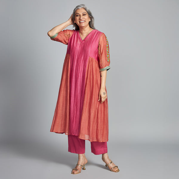 Yamini Tunic Set - Candy Pink & Coral