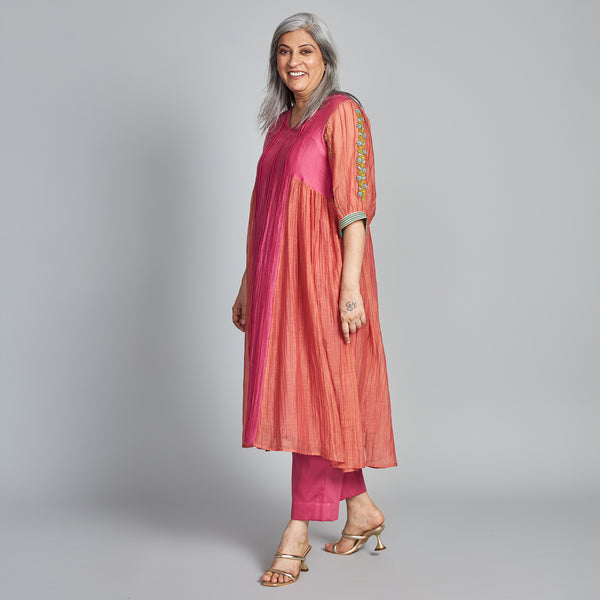 Yamini Tunic Set - Candy Pink & Coral