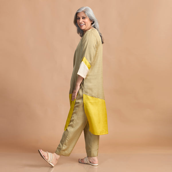 ZARA Tunic Set - Marigold Yellow & Green