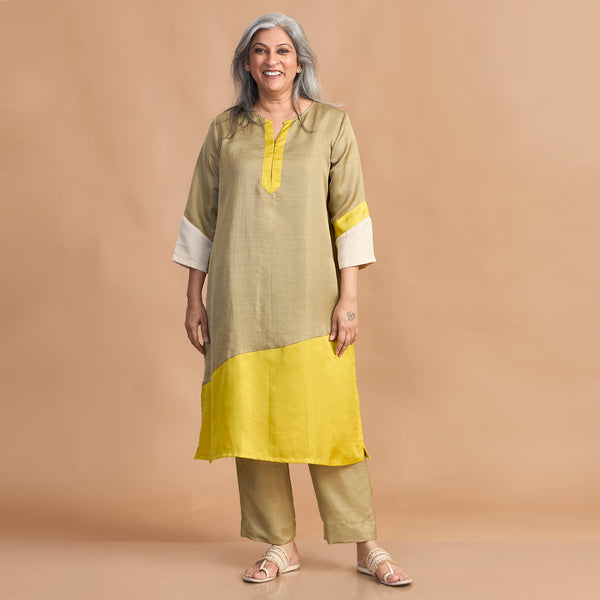 ZARA Tunic Set - Marigold Yellow & Green