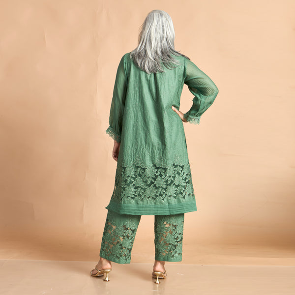 SOMA Cutwork Tunic Set - Forest Green