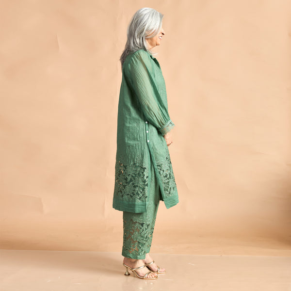 SOMA Cutwork Tunic Set - Forest Green