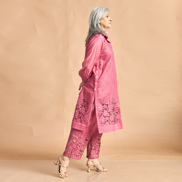 SOMA Cutwork Tunic Set - Rose Pink