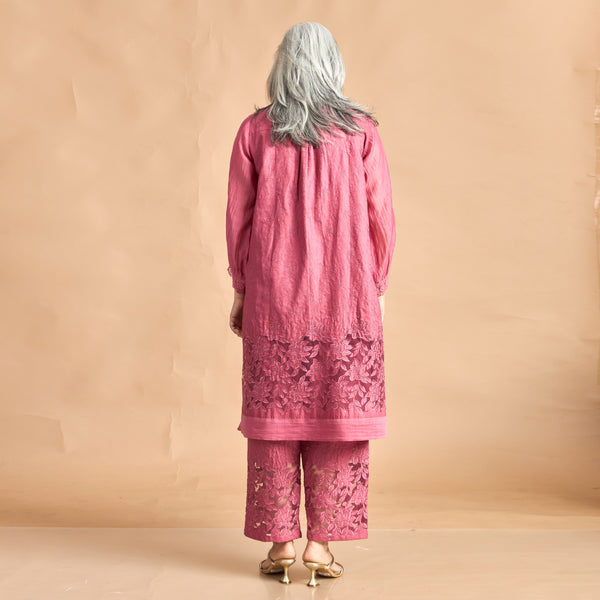 SOMA Cutwork Tunic Set - Rose Pink