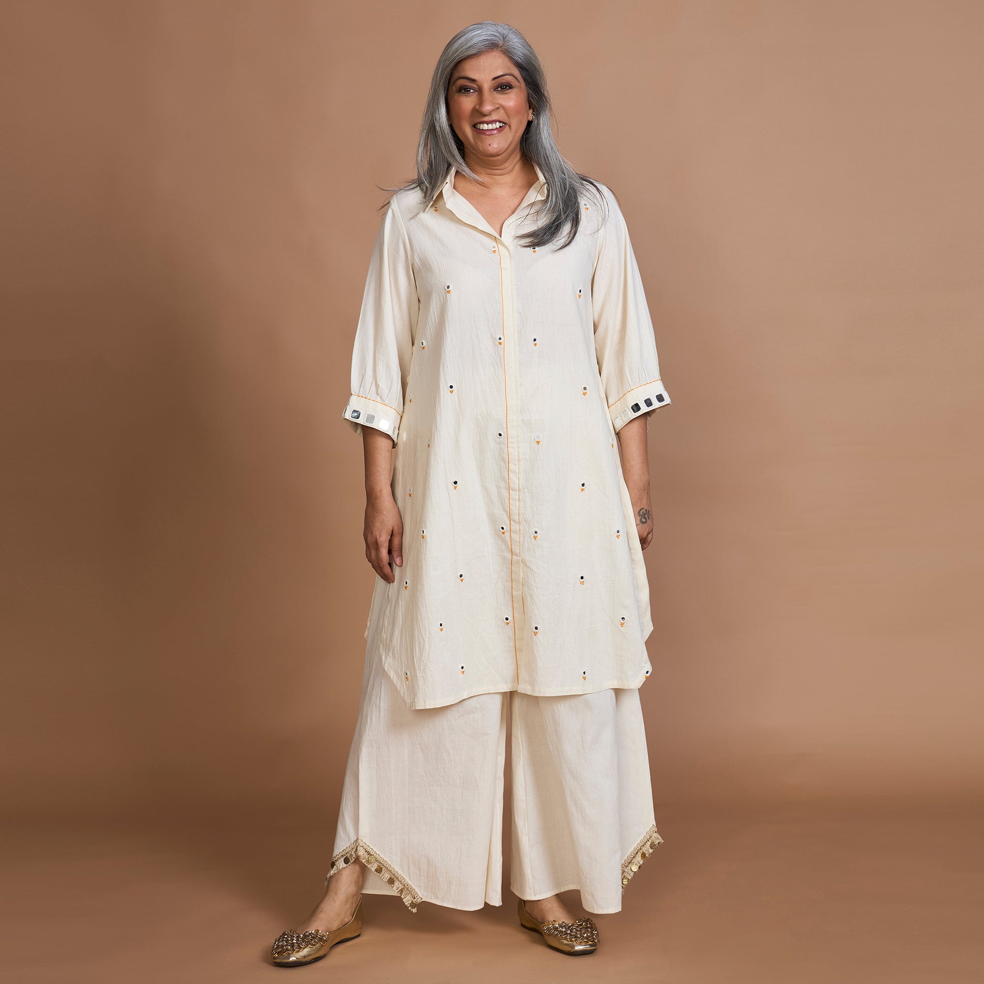 Anushka Tunic Set -Ivory