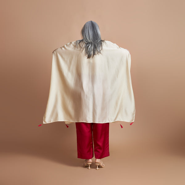 ANANTA Kaftan Set - Ivory Red