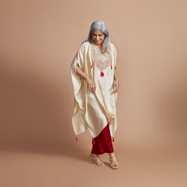 ANANTA Kaftan Set - Ivory Red