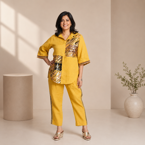 SHIREEN SIMI Sequin Embroidery Set - Golden Ochre