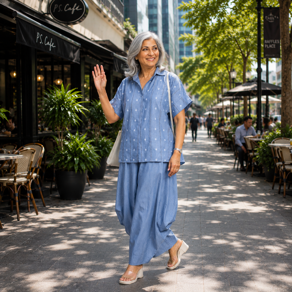 RABIA Samaira Set - Blue Chambray