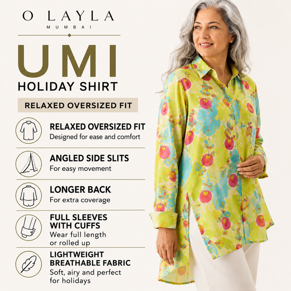 UMI Shirt - Lime Green Muslin Print (LAST PIECES)