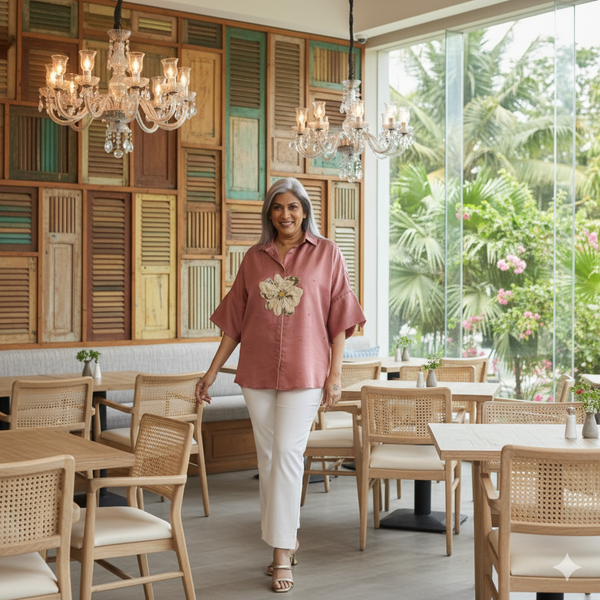 GIN Oversize Shirt - Pastel with Applique (SALE)