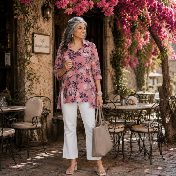 UMI Shirt - Vintage Rose Printed Linen
