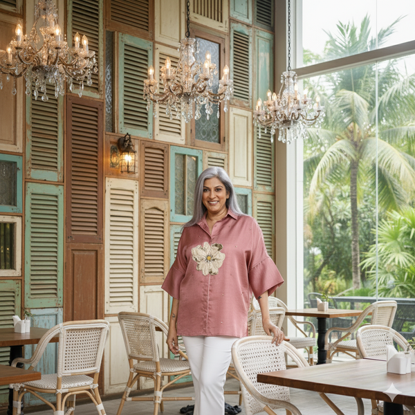 GIN Oversize Shirt - Pastel with Applique (SALE)