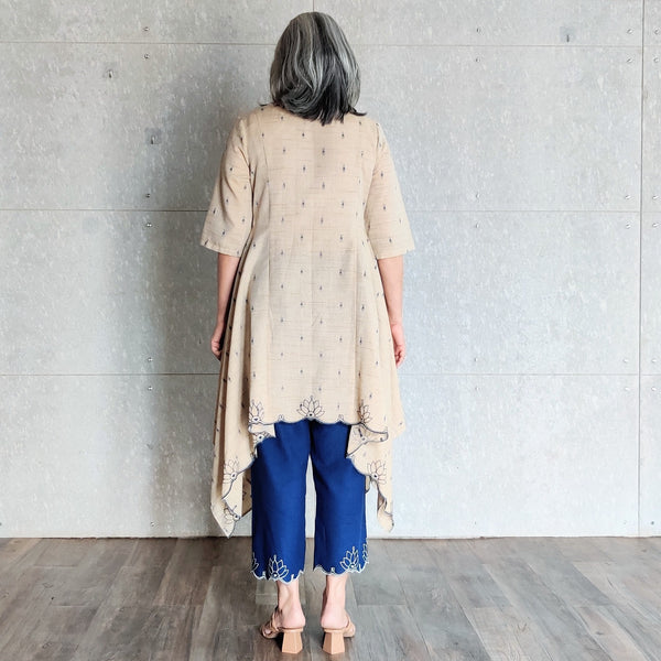 Koi Tunic with Simi Pants - Beige and Blue