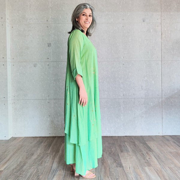 Mirai 2 layered Dress - Lime Green