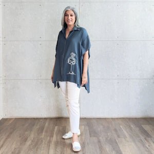 NARA Kaftan shirt - Slate Grey