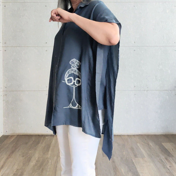 NARA Kaftan shirt - Slate Grey