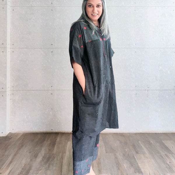Neysa Tunic Set - Black Red Stripe (SOLD OUT)