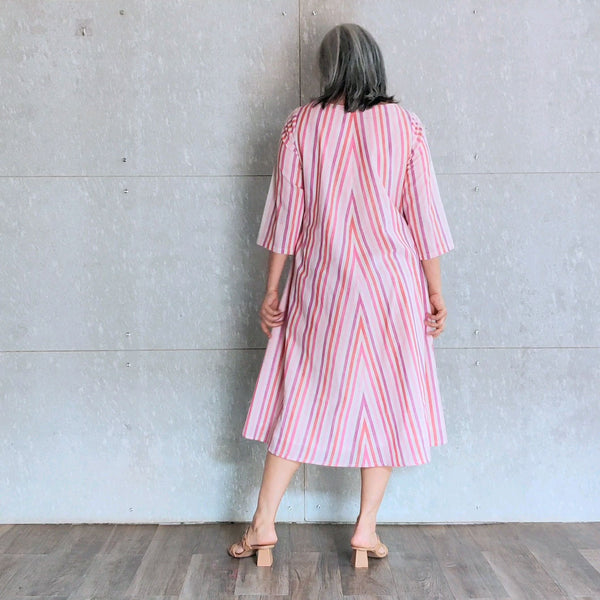 Runa Stripe Dress - Pink Mauve
