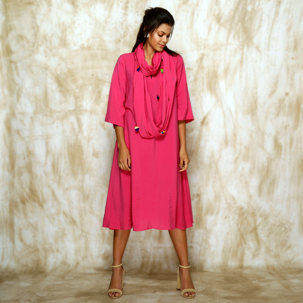 Tami Scarf Dress - Hot Pink - O Layla