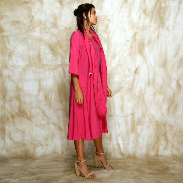 Tami Scarf Dress - Hot Pink - O Layla