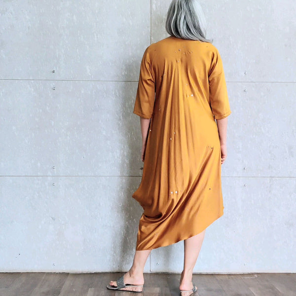 Tashi Cowl Dress - Yellow Ochre (SOLD OUT)