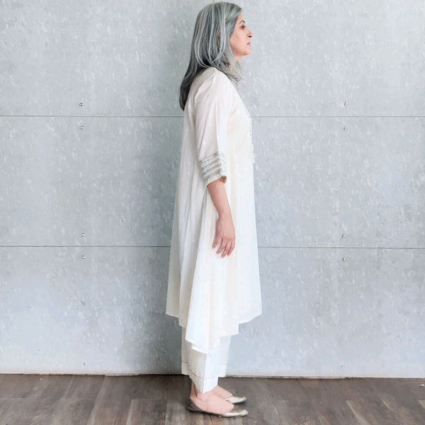 Yoshiko Asymmetrical Tunic ONLY  - Ivory (LAST PIECE)